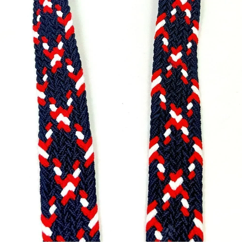 Tommy Hilfiger Red Blue White Woven Stretch Nautical Coastal Buckle Belt